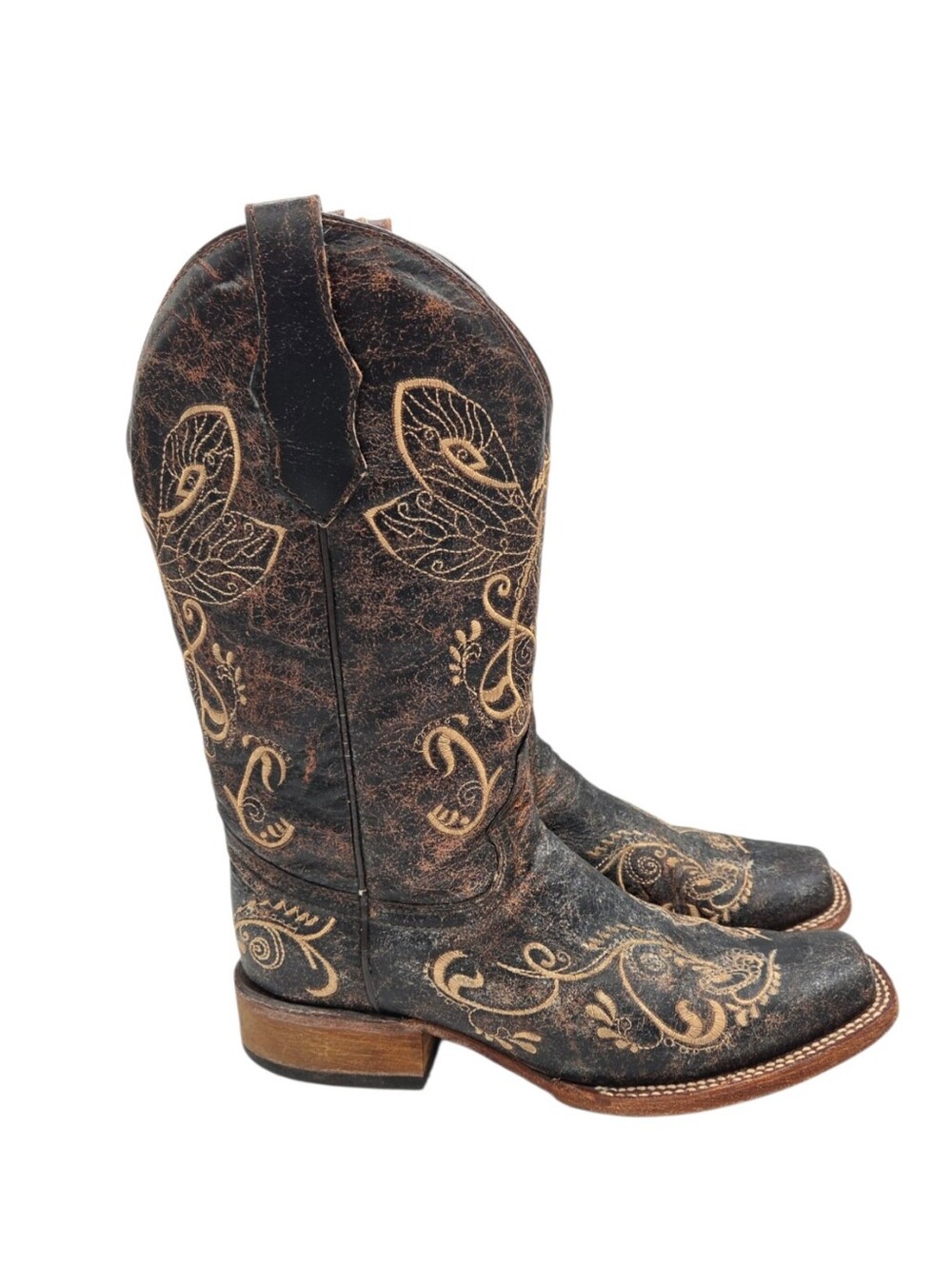Circle G Women’s Distressed  Dragonfly Embroidered Cowgirl Western Boots Sz 8.5M - Picture 2 of 11